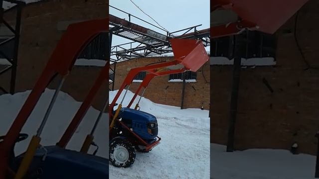 Минитрактор Батыр - драйв по снегу