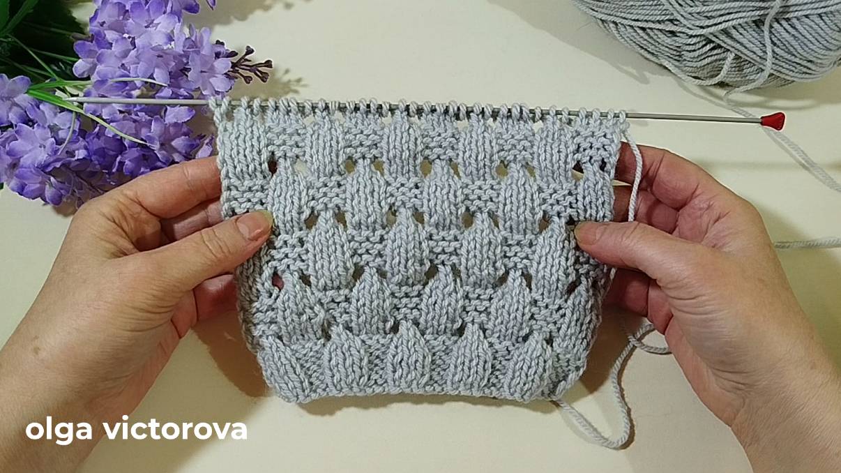 448 Ажурная шахматка Вязание Узоры спицами Knitting patterns