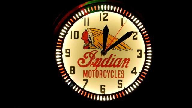 Indian Motorcycles Neon Spinner Clock