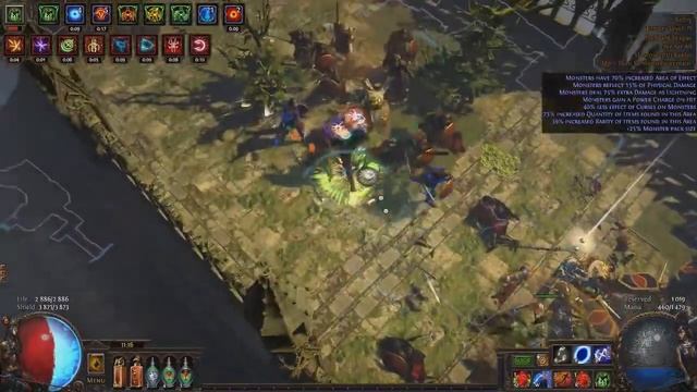 Path of Exile Atziri's Reflection Headhunter Totem Gameplay Belfry T10