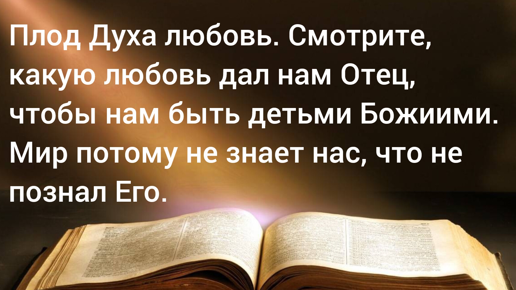 Смотрите, какую любовь дал нам Отец, чтобы нам быть детьми Божиими...22.12.24