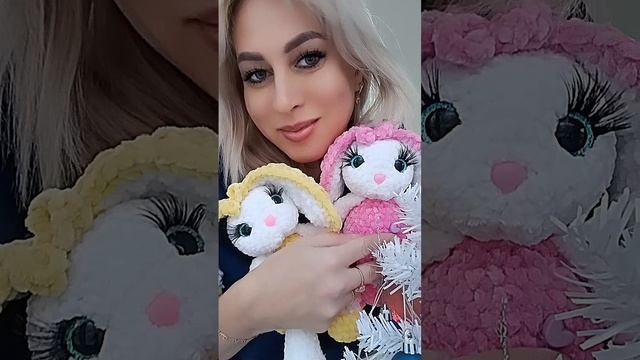 Зайка ручной работы плюшевая игрушка #мимисити #вязанныеигрушки #игрушкикрючком #игрушкиназаказ #ами