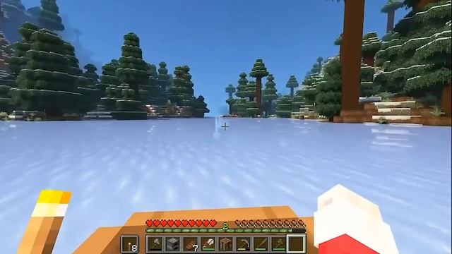 Minecraft уютный зимний домик с рождественским декором 🏠 Праздничное настроение в снежном мире! 🎄