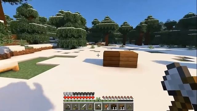 Minecraft снежное рождество и уютный домик 🎄 Украшаем мир и строим праздник! 🏠