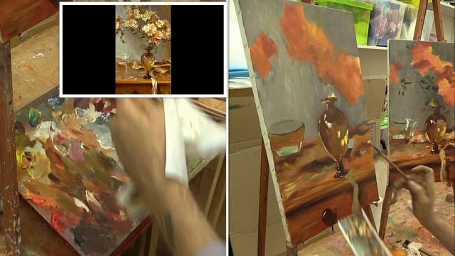 Живопись маслом. Мастер-класс на двух холстах по работе Daniel F. Gerhartz.  Oil painting