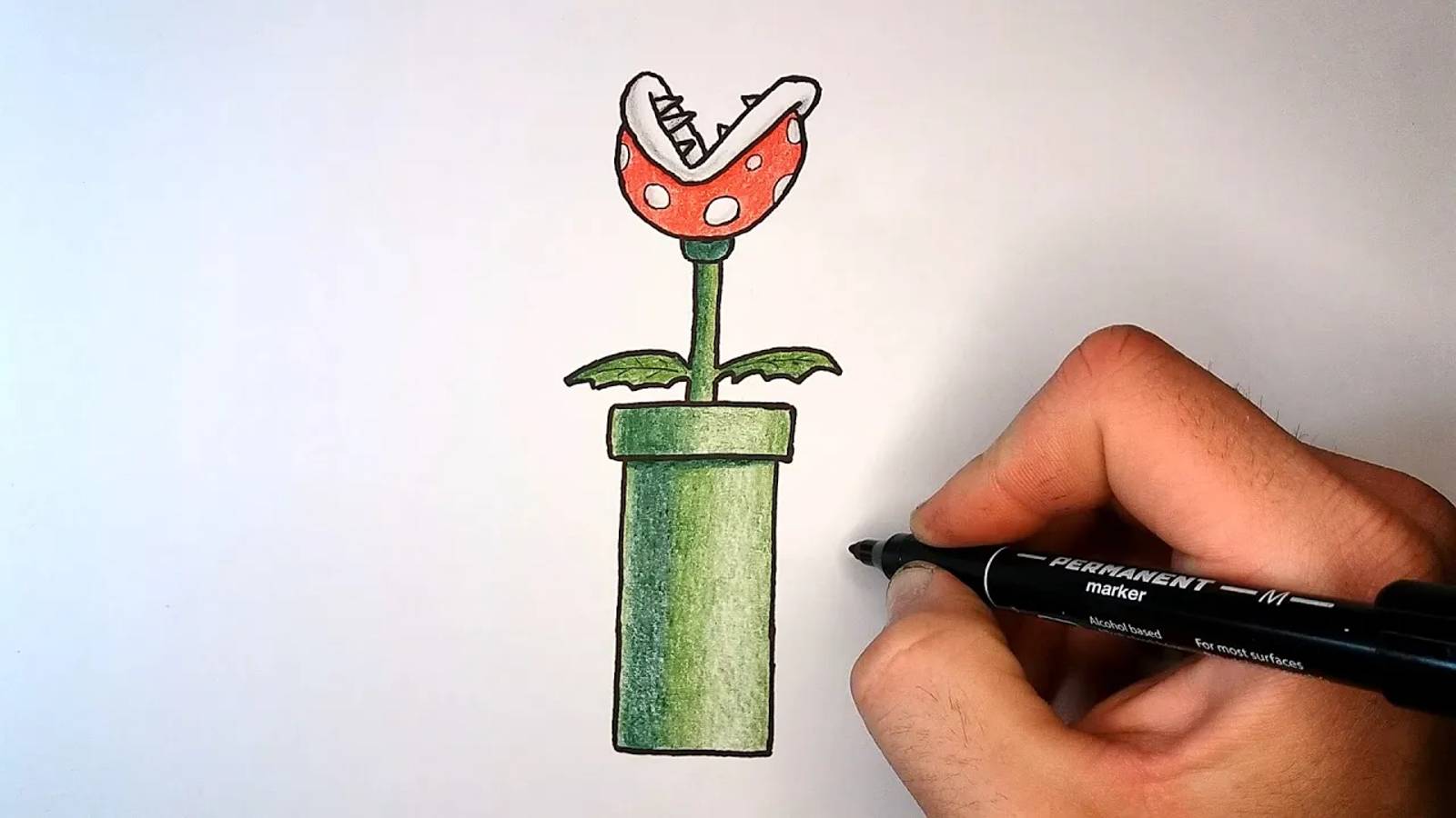 Как нарисовать растение-пиранья из Супер Марио
