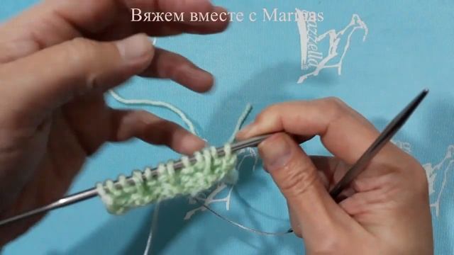 Плетёная резинка спицами мастер-класс. 3 петли 2 ряда. Knitting pattern