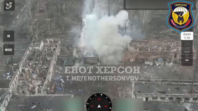 Применение дрона-камикадзе «Молния» по позиции ВСУ в Часов Яре