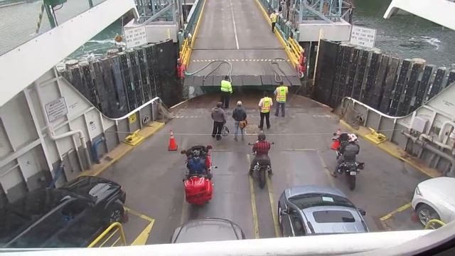 The ferry from Seattle arrives at Bainbridge Island, WA