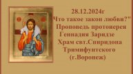 28.12.2024г "Что такое закон любви?" Проповедь протоиерея Геннадия Заридзе.