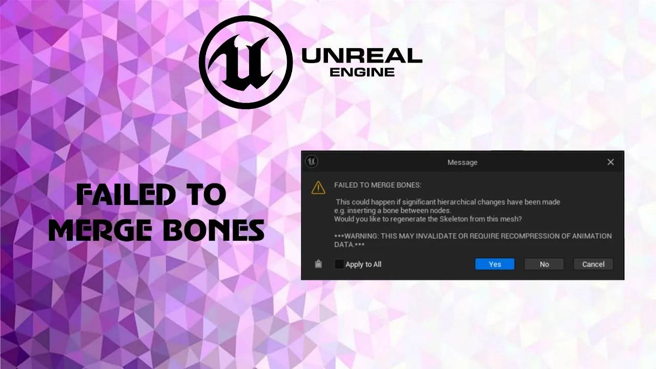 UE5 reimport из Blender. Убираем ошибку FAILED TO MERGE BONES