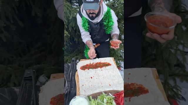 Рождественская шаурма на углях