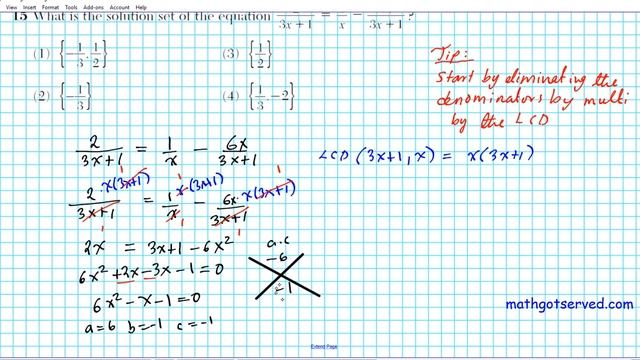 #15 How to solve rational equations Algebra Jun ,19  precalculus regents college algebra steps