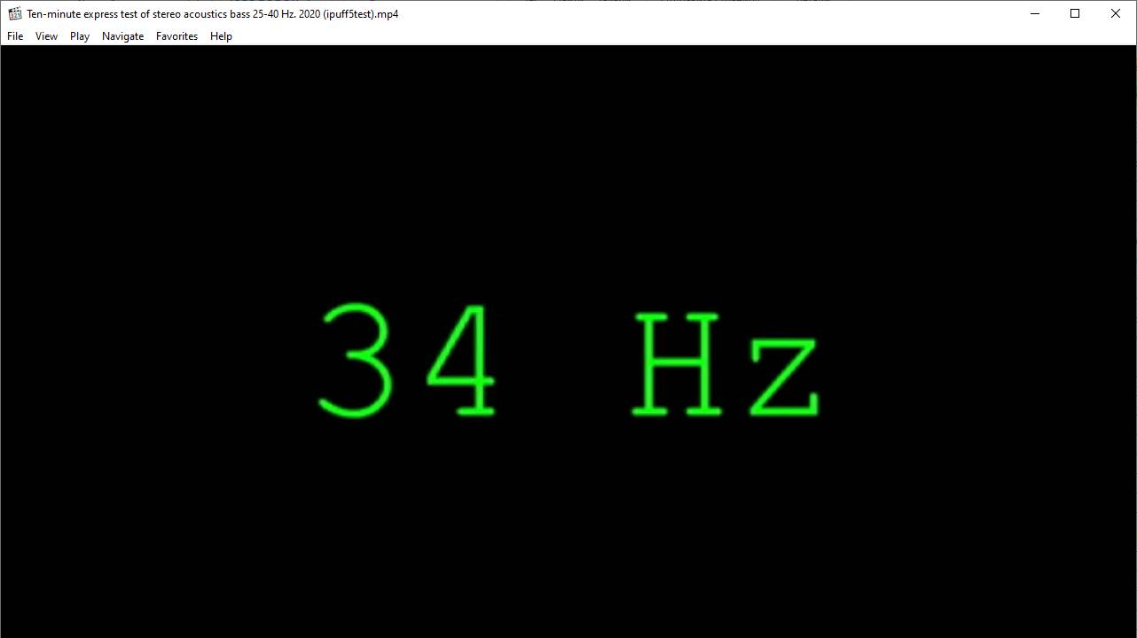 Ten-minute express test of stereo acoustics bass 25-40 Hz. 2020 (ipuff5test)