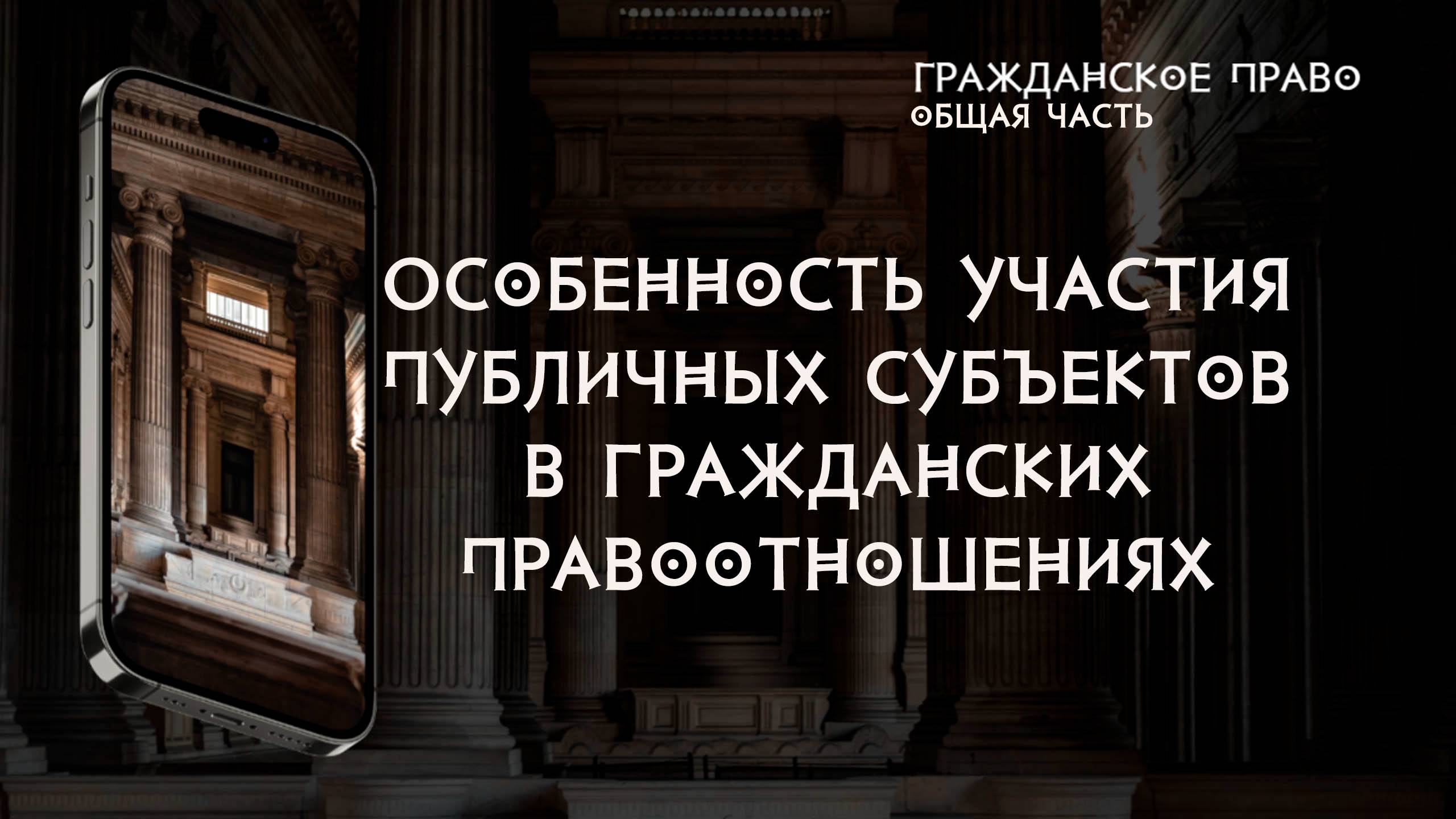 Особенность участия публичных субъектов в гражданских правоотношениях