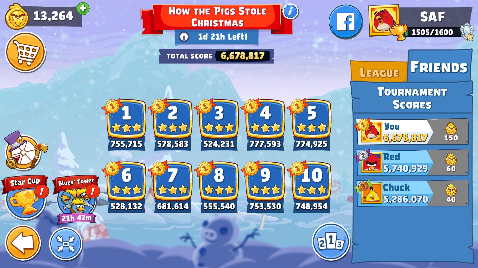 Angry Birds Friends. How the Pigs Stole Christmas (28.12.2024). 3 звезды. Прохождение от SAFa