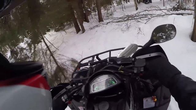 снег, cf moto x6 и x8 в лесу по целине, дорога обратно / часть 2