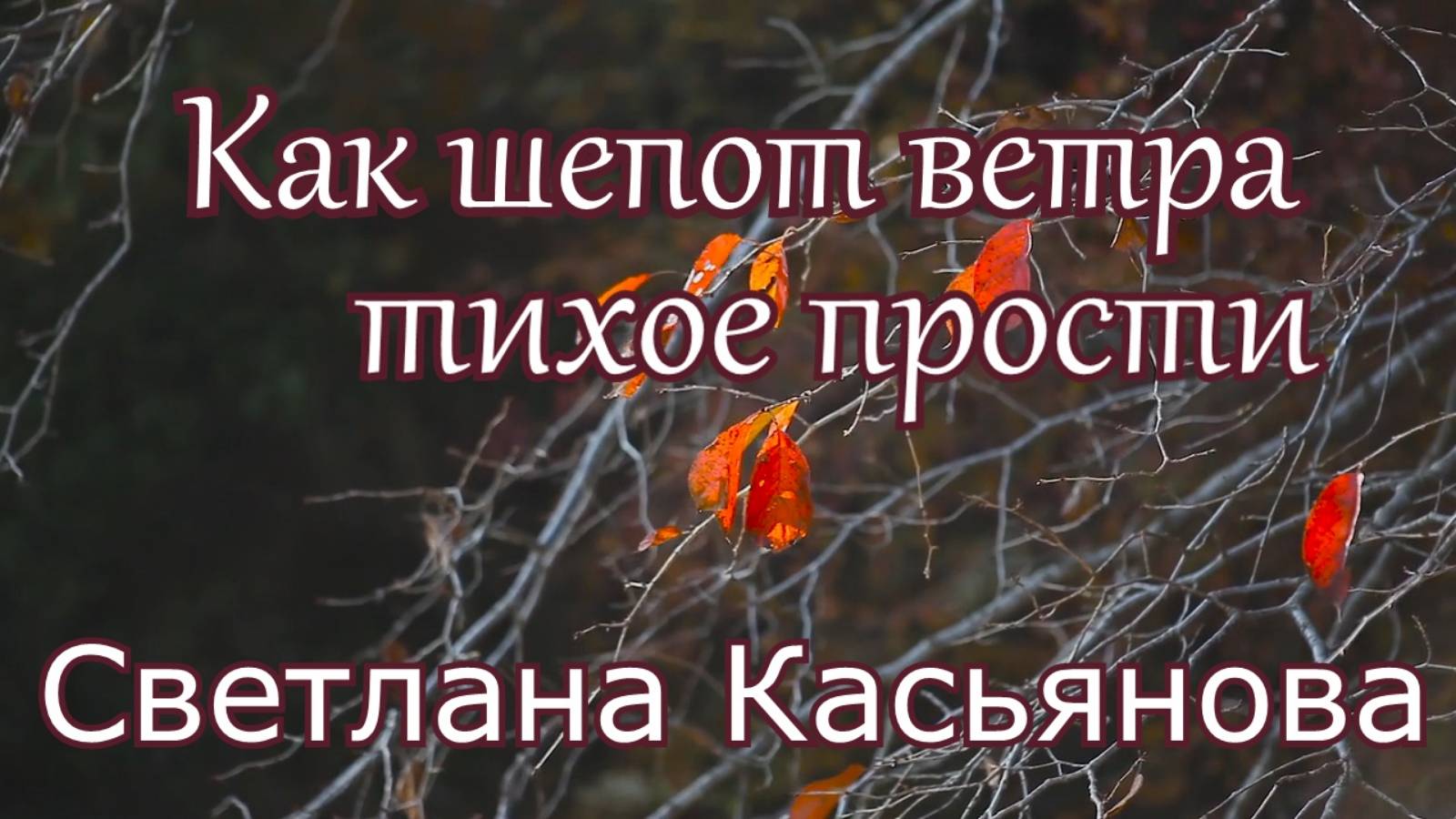 Светлана Касьянова. песня - "Как шепот ветра тихое прости."