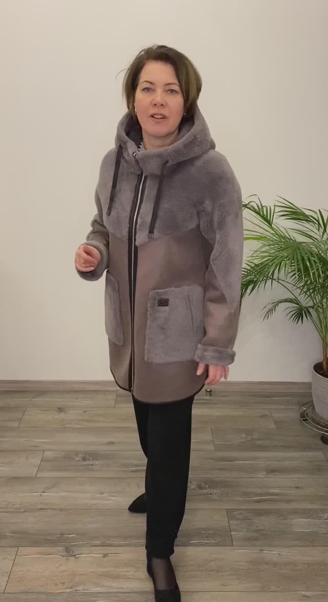 Комбинированная укороченная дубленка 8900👍Р-ры 50-58👍