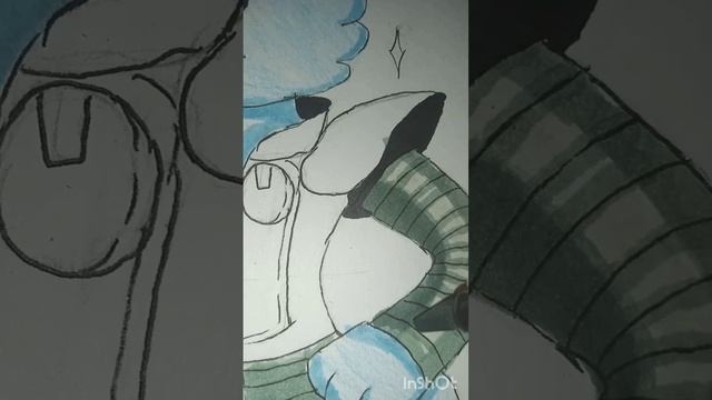 Я рисовала Сирокума в костюме Метаттон и Смешинку в одежде Фриск|Undertale + Kamisama no lutoorixHtf
