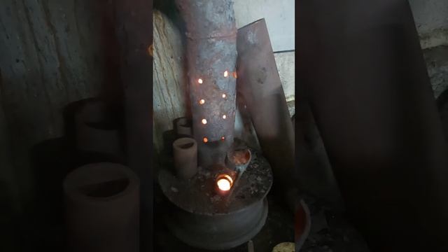 печь на отработке чихнула#пришла зима