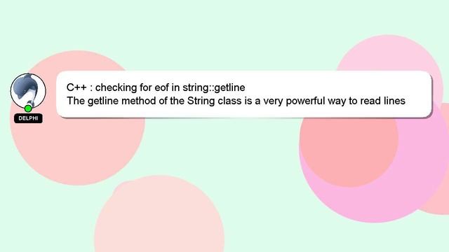 C++ : checking for eof in string::getline