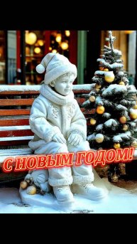 ПОЗДРАВЛЯЮТ СНЕЖНЫЕ СКУЛЬПТУРЫ #новыйгод #поздравление #2025 #shorts