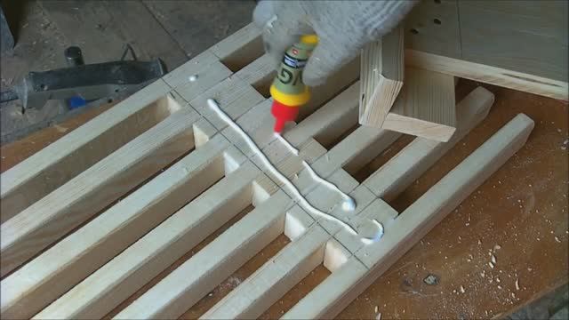 Дачная скамейка из реек 2.