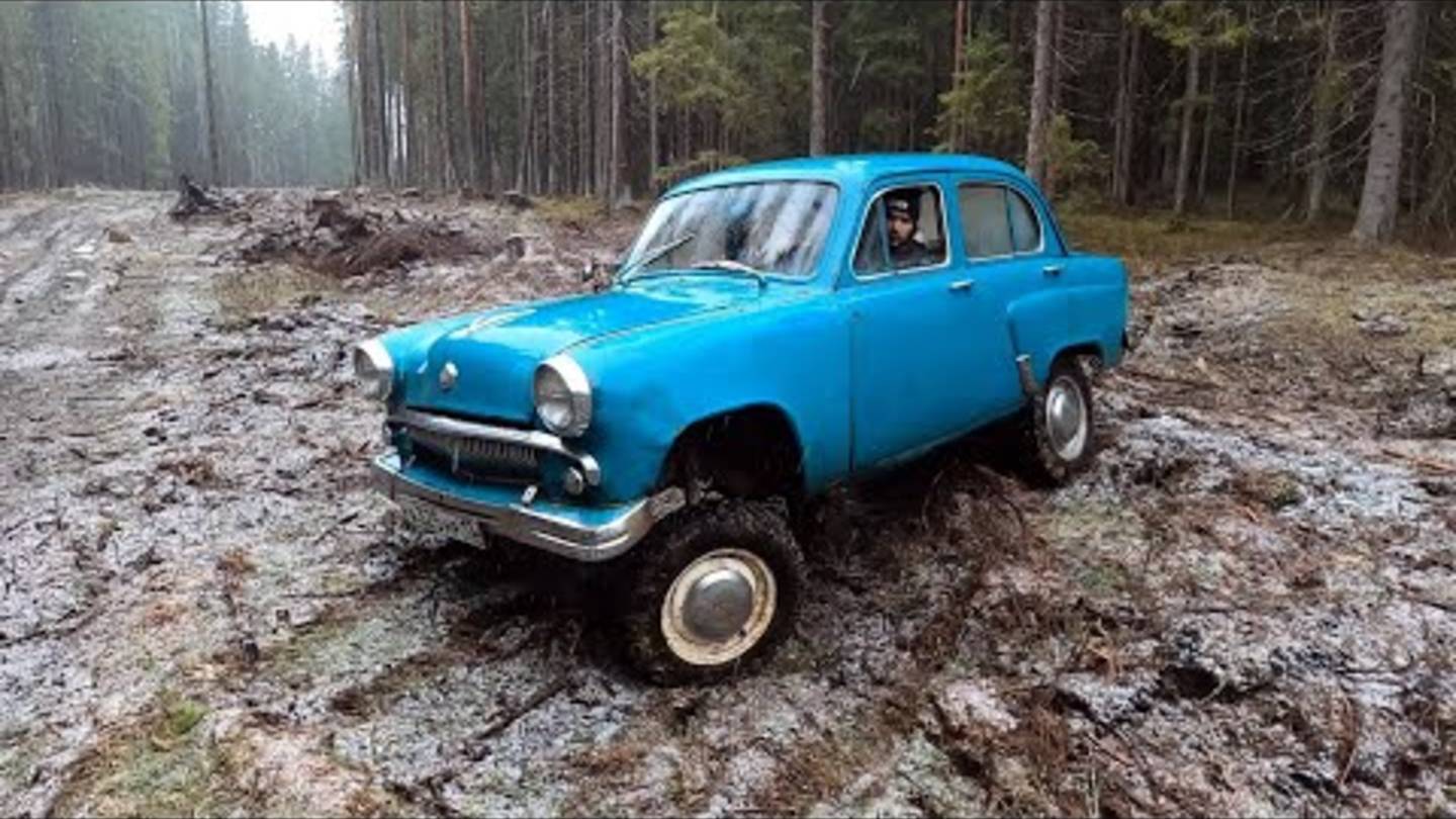 Москвич-410Н 4x4. Советский эксклюзив 1958 г.в. на бездорожье.