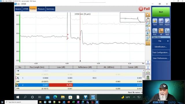 Editing OTDR event type on EXFO tester