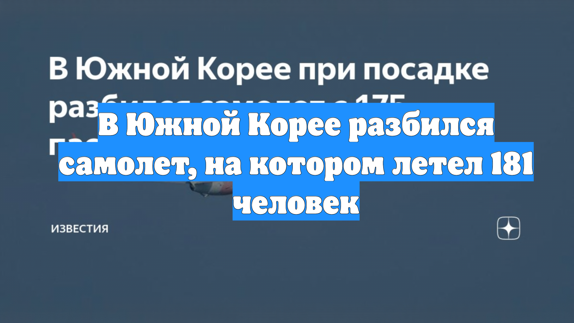 В Южной Корее разбился самолет, на котором летел 181 человек