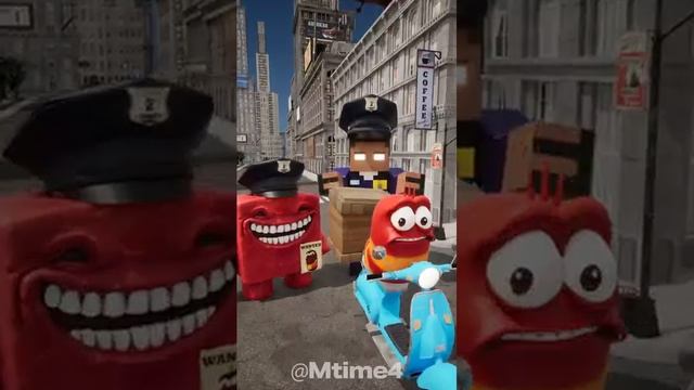 Oi Oi Oi Red Larva! Herobrine and E E Ei are Catching Bad Guy!