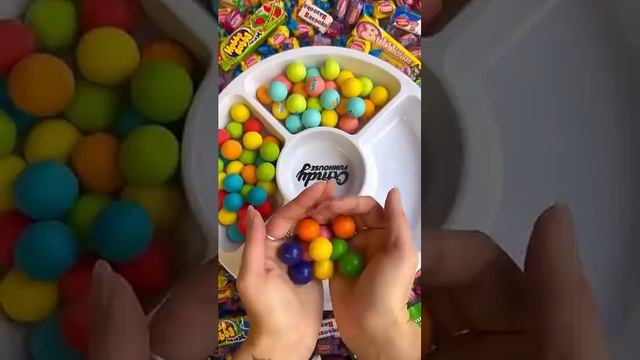 ASMR Bubblegum Platter 🟣 #asmr #platter #bubblegum #candy #crybaby #smarties #candyfunhouse