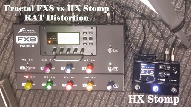 Fractal FX8 vs Line6 HX Stomp - Rat Distortion