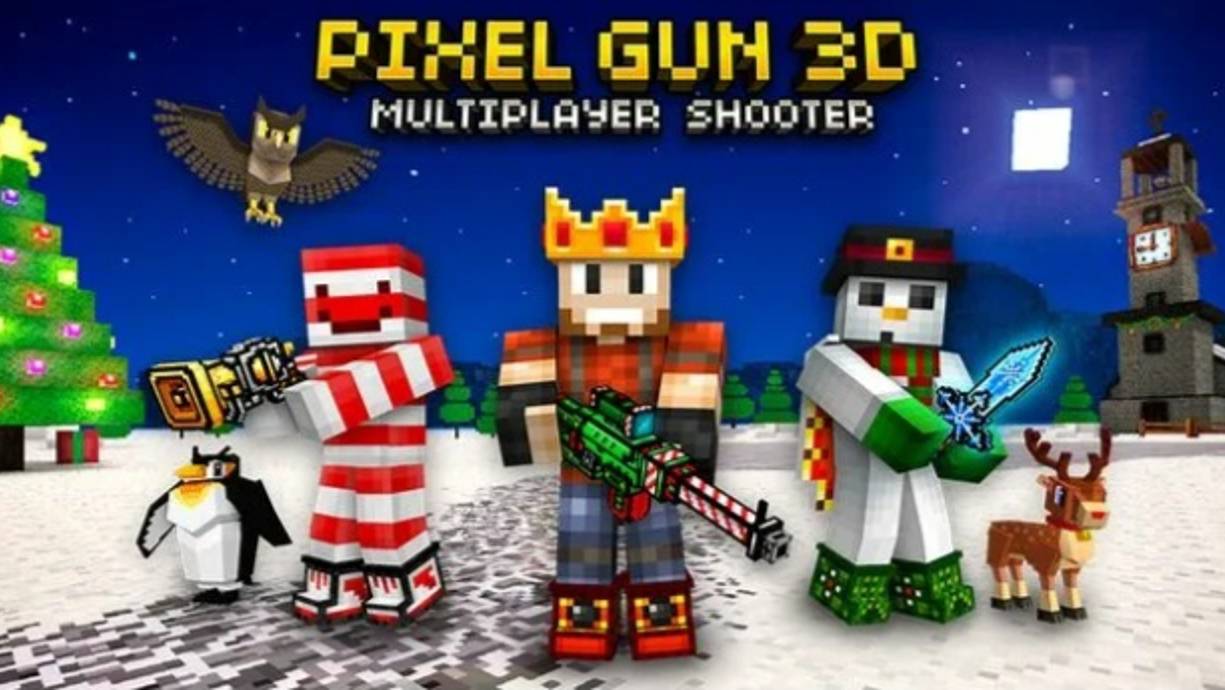 PixelGun3D, мульти шутер играю в огромном доме и отстреливаясь от врагов.