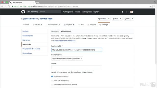 19.Configure a webhook in GitHub