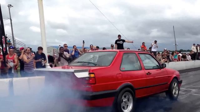 BCF JETTA MK2 VR6 TURBO ROLLING BURNOUT - EUROKRACY 2013