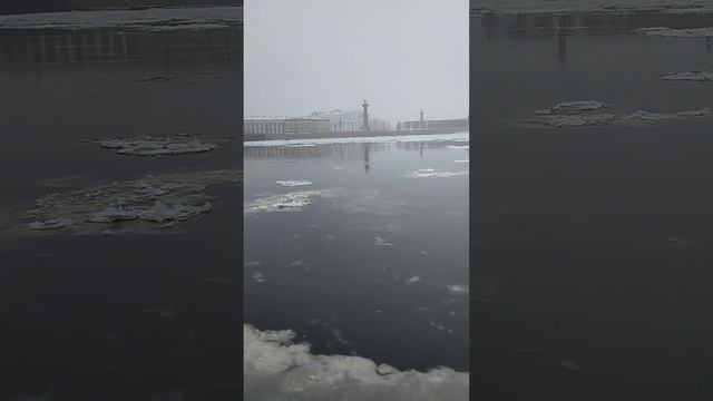 Санкт - Петербург. Дворцовая набережная. Нева зимой.