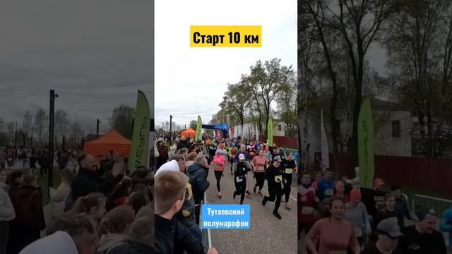Старт забега на 10 км #тутаев #бег #полумарафон #мотивация