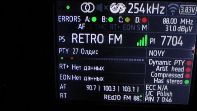 [RDS] 88.0 v Retro FM (Sankt-Peterburg)(Sankt-Peterburg/LRTPC)~118km 175° 269 m 5 kW (TRP)