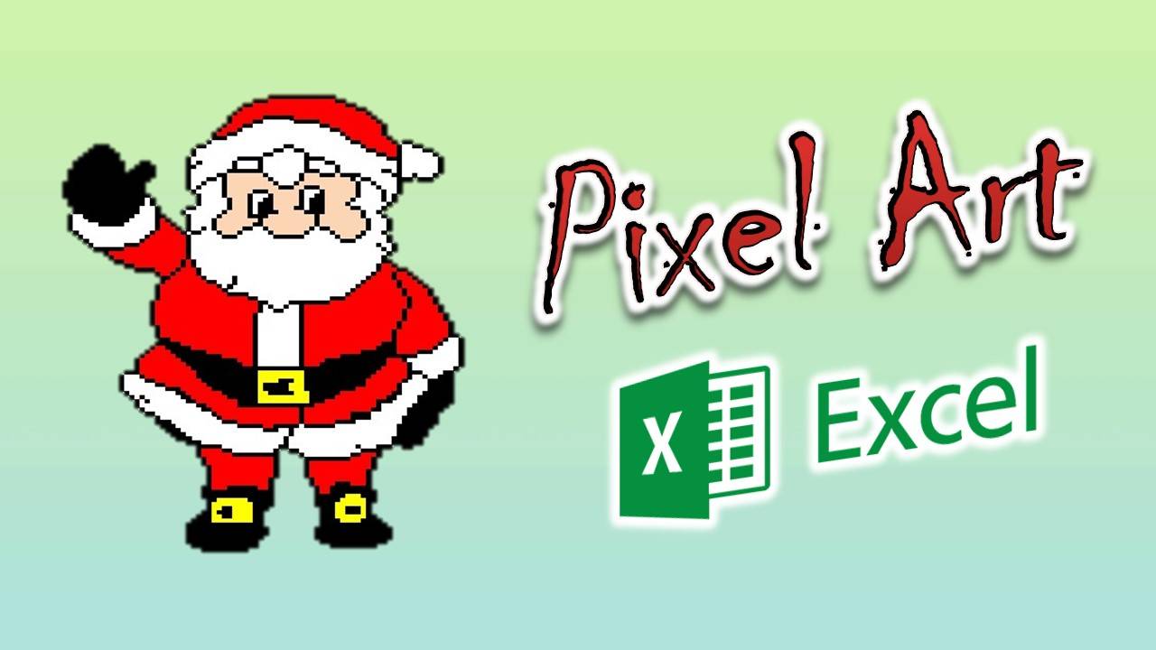Рисуем Санта-Клауса. Создаем красивые рисунки в Excel. Pixel Art