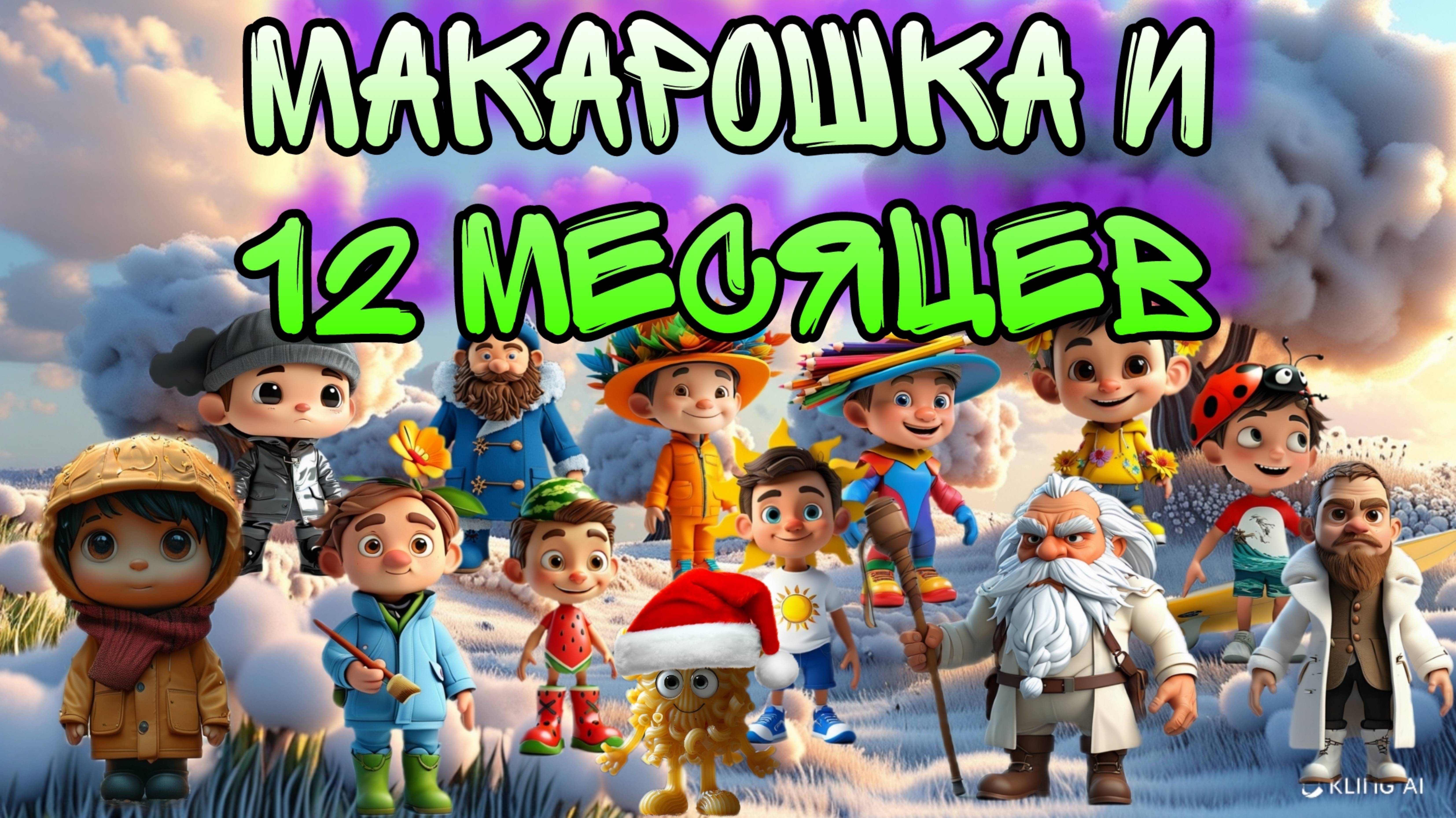 12 месяцев и Макарошка ☀️ Серия 12. Мультфильмы для детей 😍 Новогодняя сказка про 12 месяцев 🌛