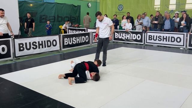 Бой BJJ Gi Bushido 6/Kids3/Серяков Егор (R) vs Арутюнов Михаил/Цветные пояса/до 30 кг.