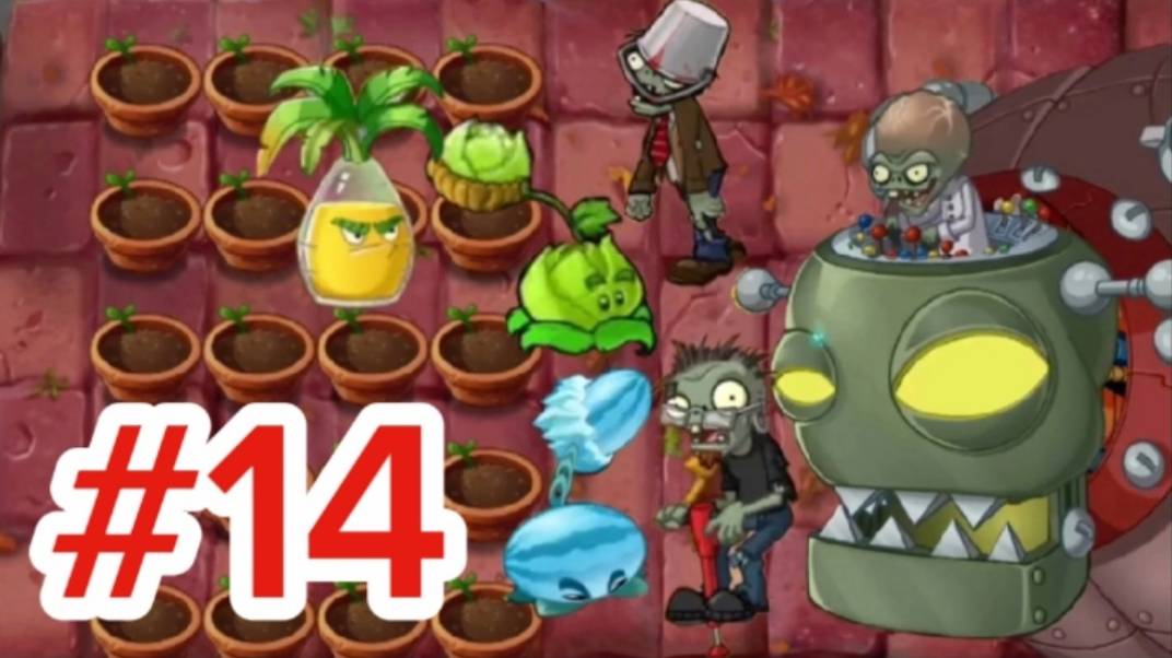 Битва с Зомбоссом на крыше! Plants vs zombies 2 SHUTTLE #14