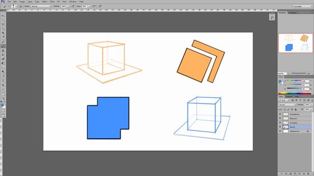 Рисование в Adobe Photoshop. Урок 01. Линейная перспектива. Часть 04