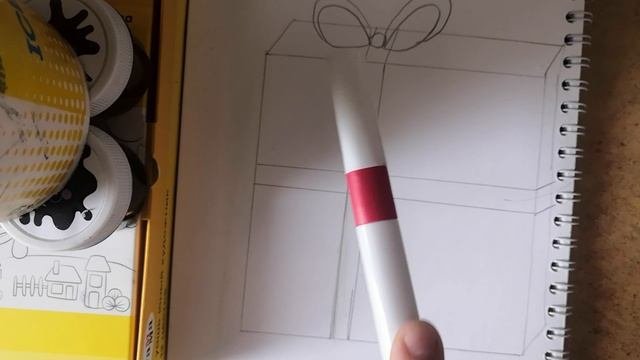 Рисую подарок на новый год