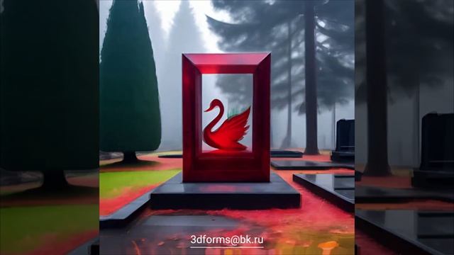 Дизайн памятника с лебедем.