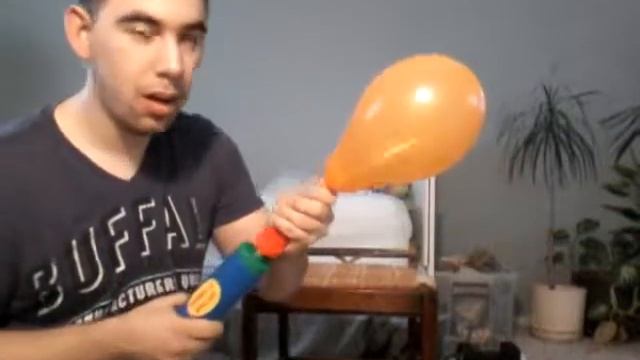 Blow to pop 10 inch orange balloon