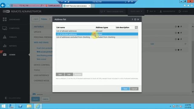 Eset - Block website Era