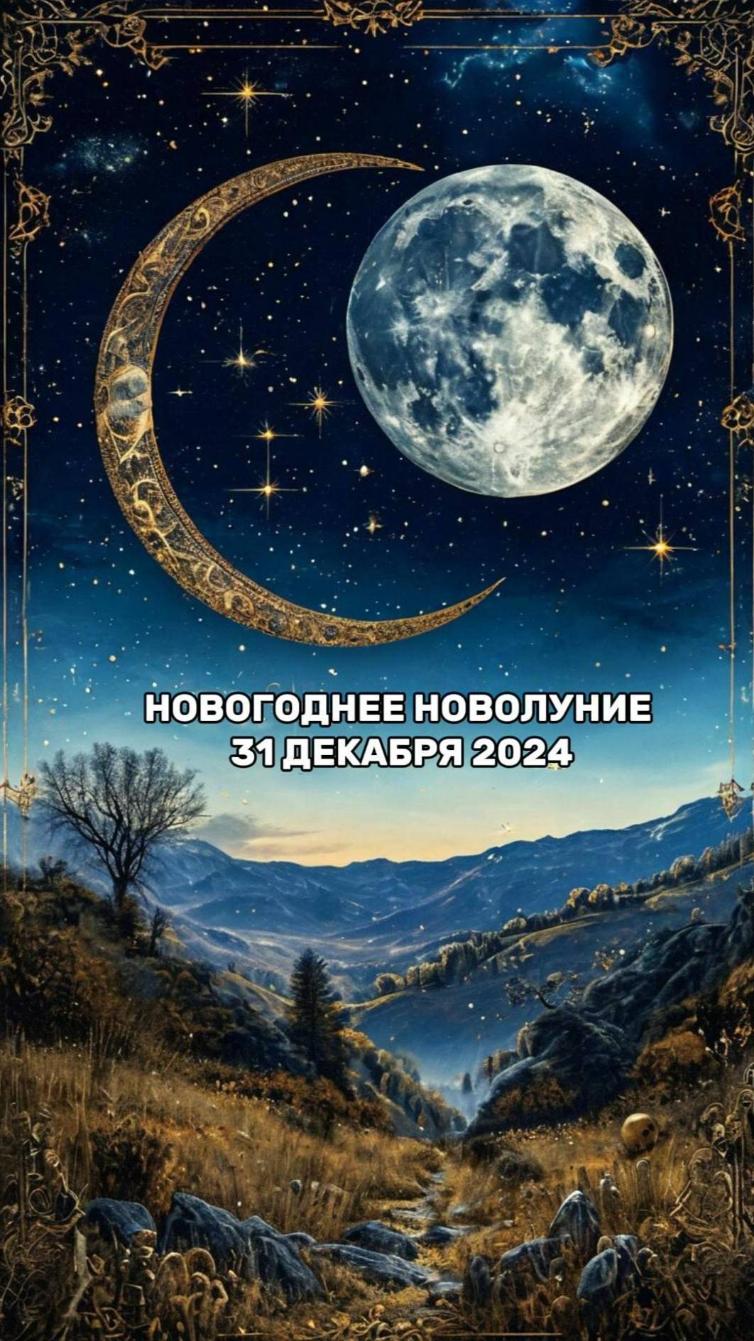 Новогоднее Новолуние 2024 🌔 #астрология #новолуние #натальнаякарта #новыйгод